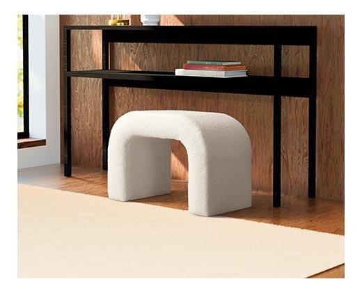 SOHL Furniture Boucle Ottoman