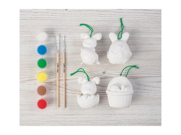 Crelando Paint Your Own Easter Bunnies Decorations - 12 Pieces