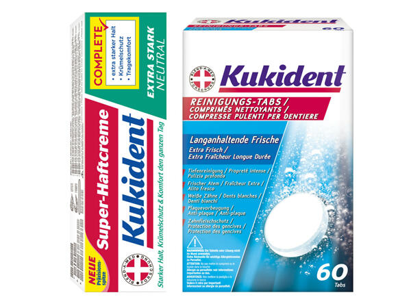 Kukident Super-Haftcreme oder Reinigungs-Tabs
