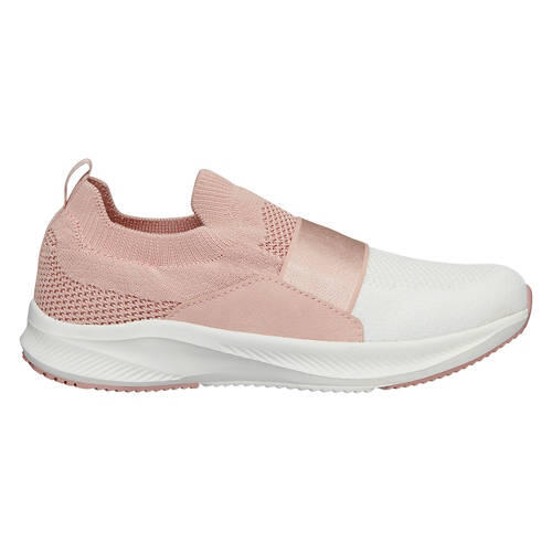 Ladies Knit Slip On Trainer Shoes - Pink, 8