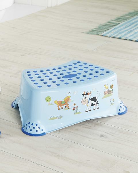 Childrens Blue Farm Step Stool