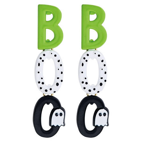 Halloween Earring - Green BOO