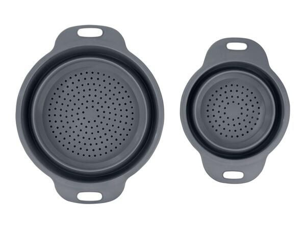 Livarno Home Foldable Kitchen Sieve With Side Handles- 2 Pack