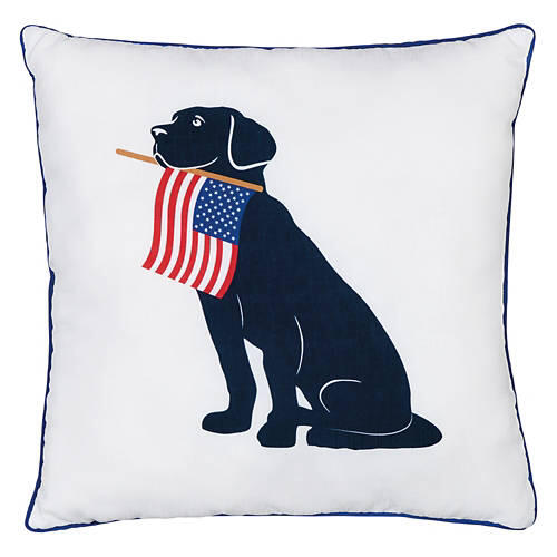 18" x 18" Americana Square Pillow - Dog