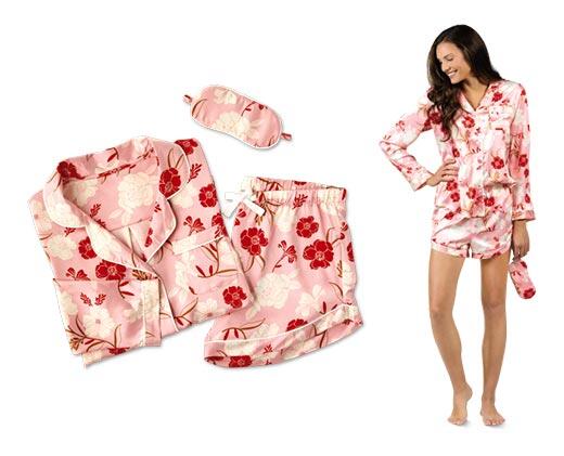 Serra 
 Ladies' 3-Piece Satin Sleepwear Set