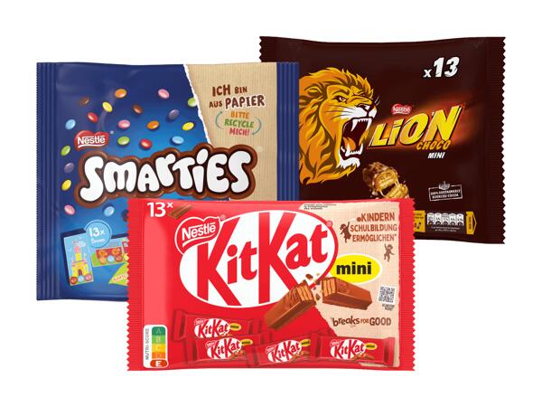 Lion, KitKat, Smarties Minis