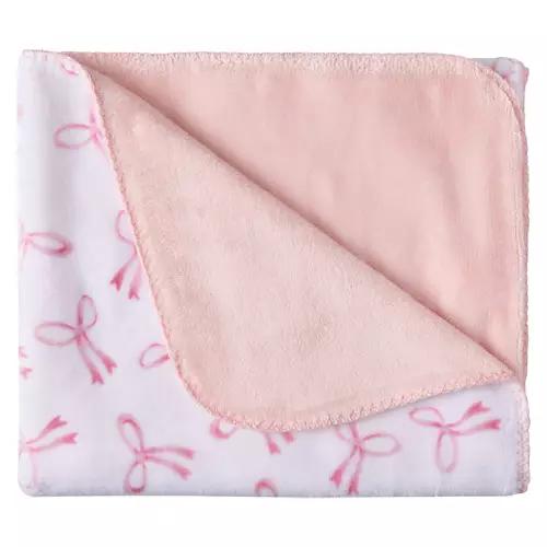 30" X 40" Warm & Cozy Baby Blanket, Bows Print