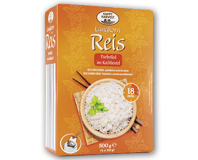 HAPPY HARVEST Riz parboiled en sachets de cuisson