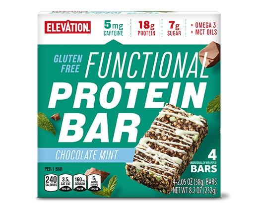 Elevation Functional Protein Bars Chocolate Mint or Peanut Butter
