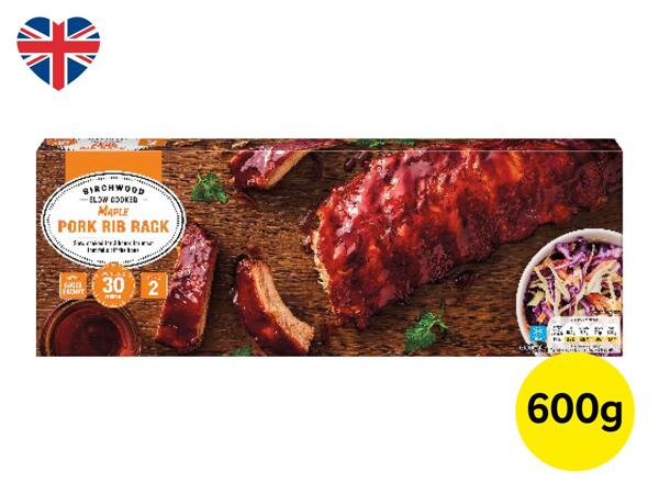 Slow Cooked Maple BBQ Pork Rib Rack