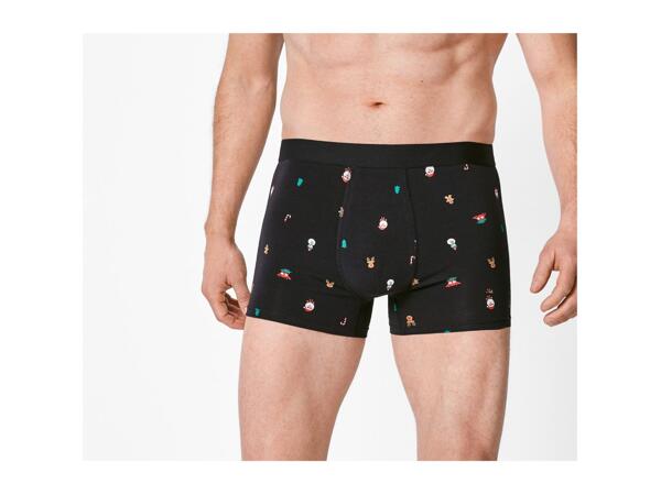 Esmara Men Men's Black & Red Christmas Boxers - 3 Pack