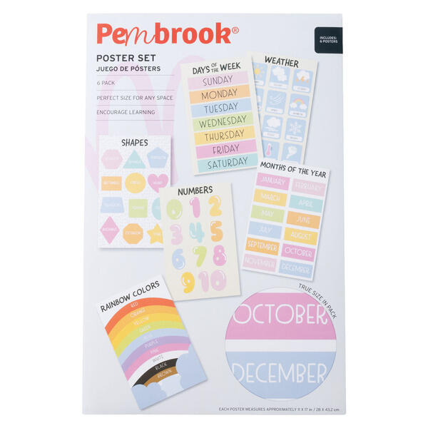 Pembrook Pastel Color Posters - 6pk