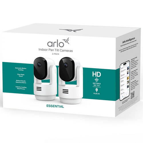Arlo Essential Indoor Pan Tilt Cameras 2 Pack