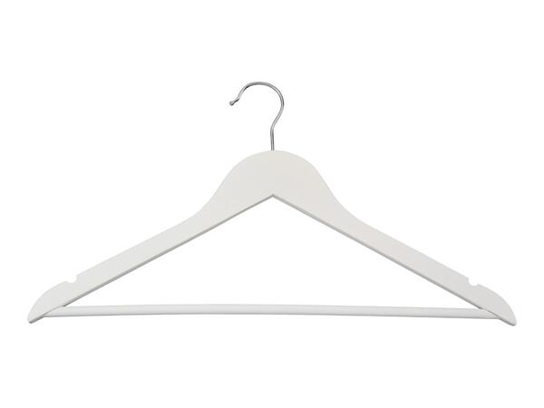 W5 White Wooden Coat Hangers - 5 Pack