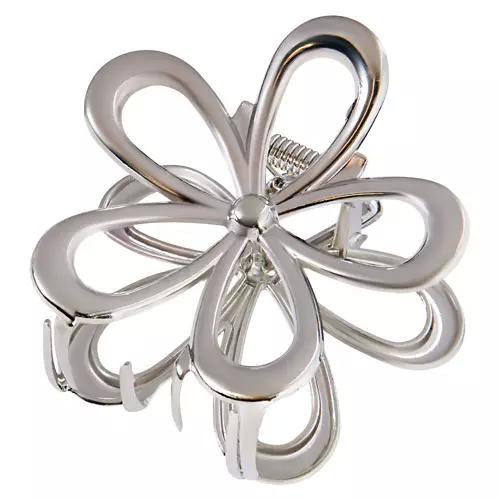 Silver Flower Claw Clip