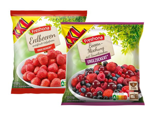 Himbeeren, Erdbeeren oder Beerenmischung