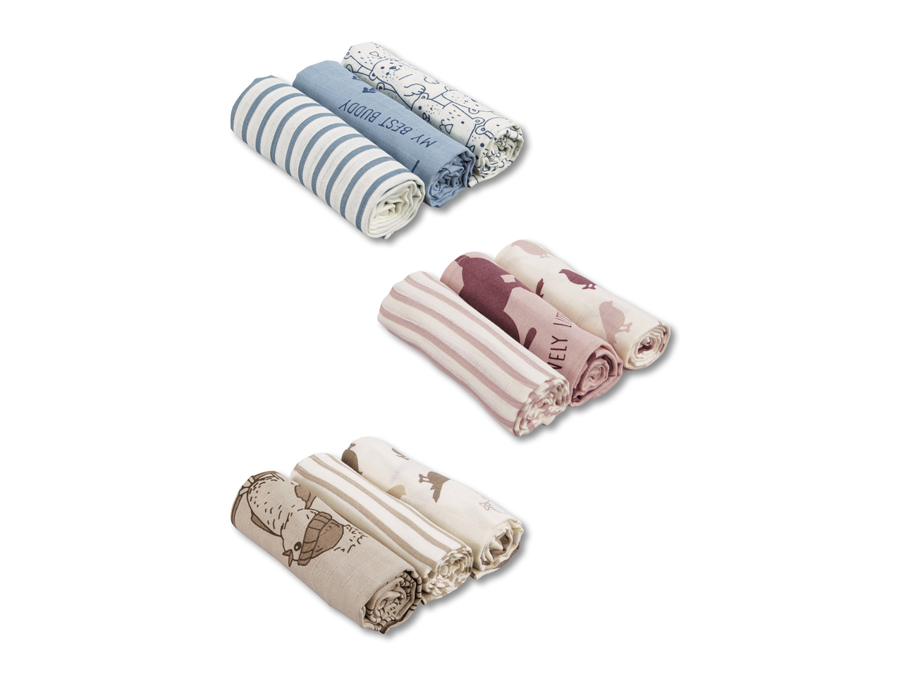 Langes pour bébé, lot de 3