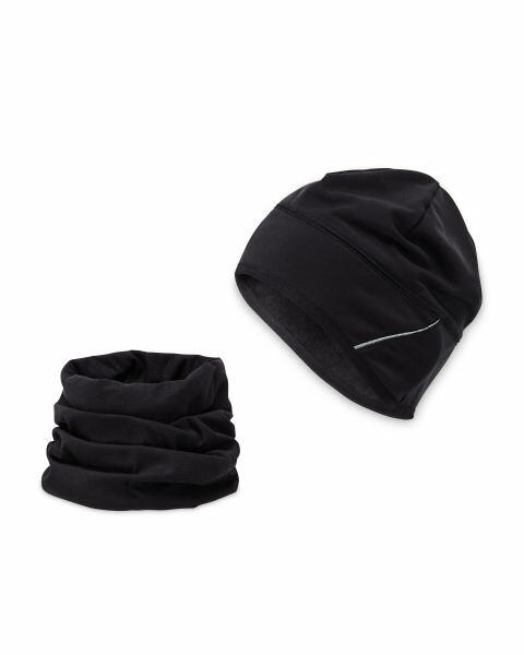 Crane Black Hat & Snood Set