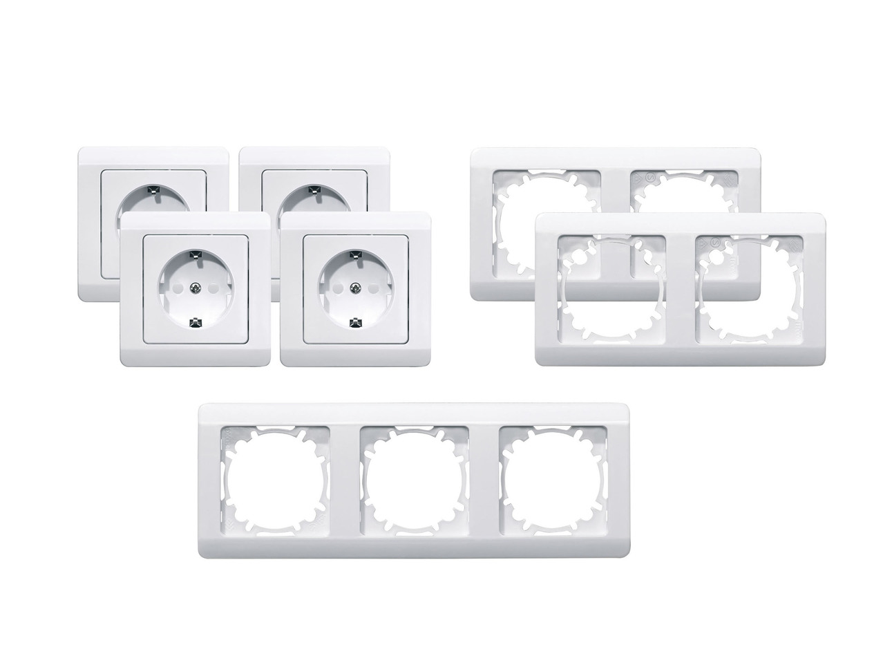 Dimmer Switch, Socket Set or Toggle Switch Set, for Flush Mounting