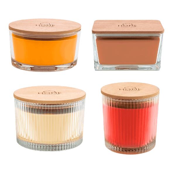 HOME CREATION(R) 				Bougie parfumée à mèche en bois