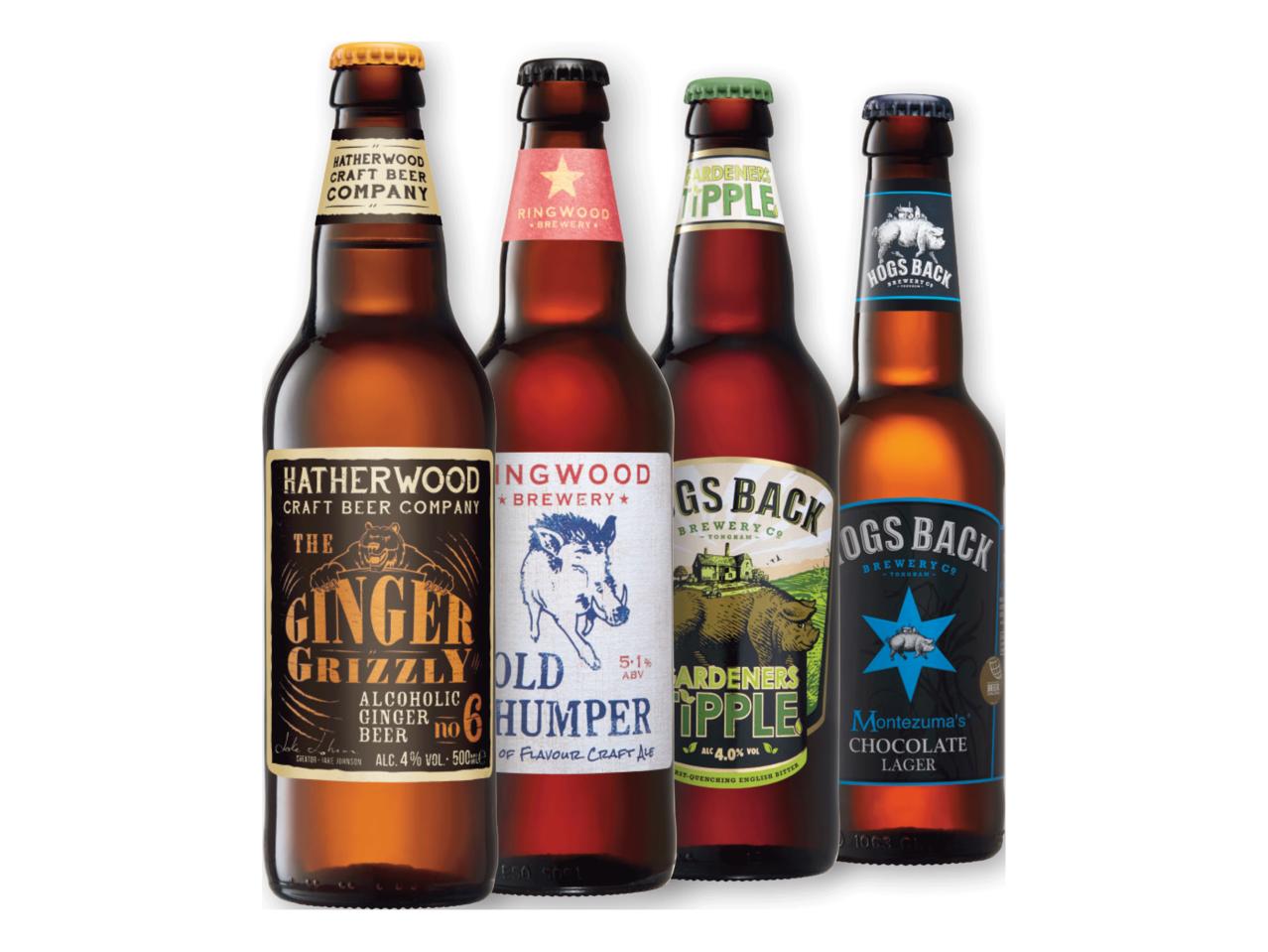 HATHERWOOD/RINGWOOD/HOGS BACK Ginger Grizzly/ Old Thumper/ Gardeners Tipple/ Chocolate Lager