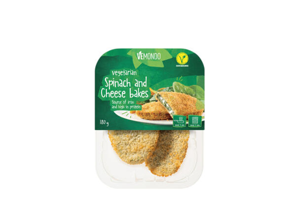 Vegetarisk ost- och spenatschnitzel