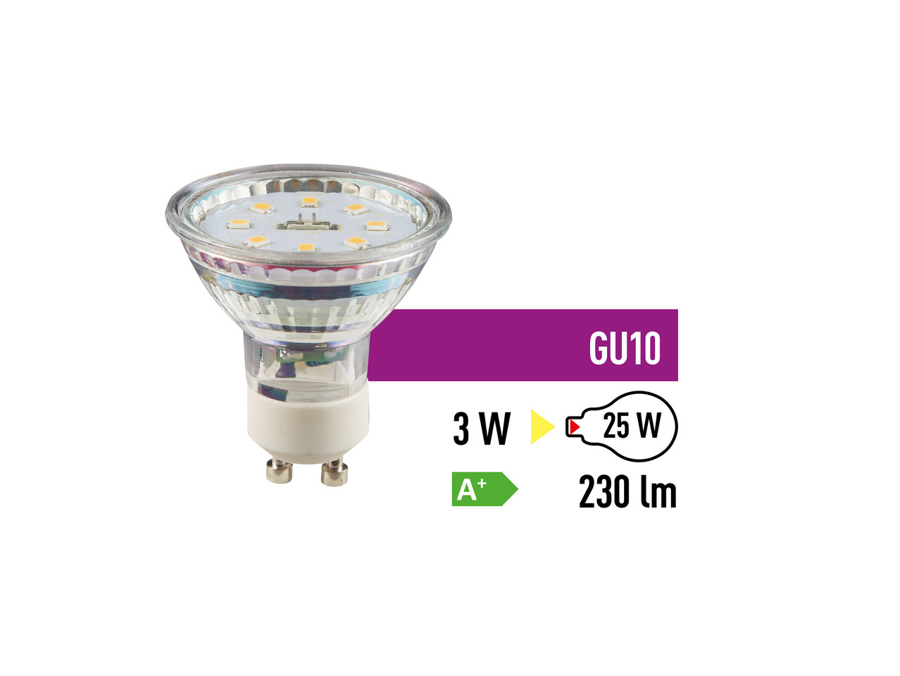 LED reflektorová žárovka 3 W