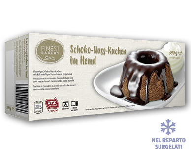 FINEST BAKERY Tortino al cioccolato e noci ricoperto di cioccolato