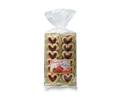 Strawberry Flavoured Shortbread Hearts 125g