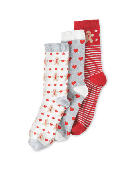 Avenue Gingerbread Socks 3 Pack