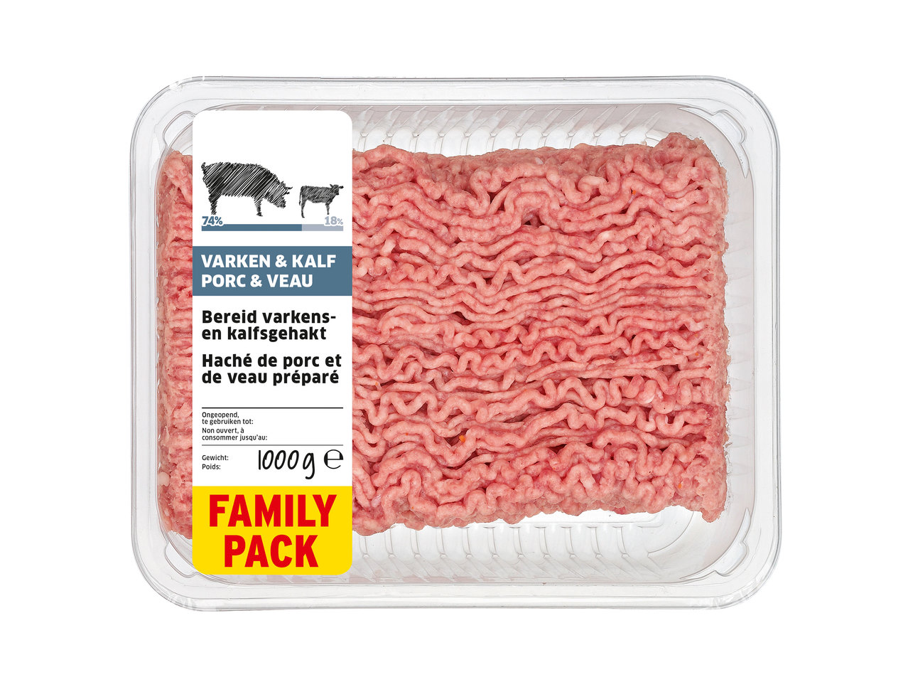 Schweine- und Kalbshackfleisch