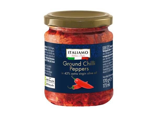 Ground Chillis in Extra Virgin Olive Oil