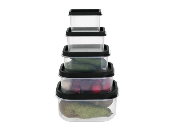 Silvercrest Black Rectangular Food Storage Container Set - 5 Pieces