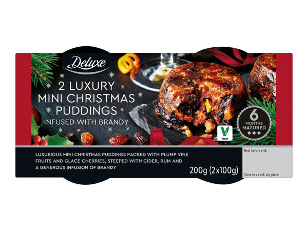 Deluxe 2 Pack Individual Mini Christmas Puddings