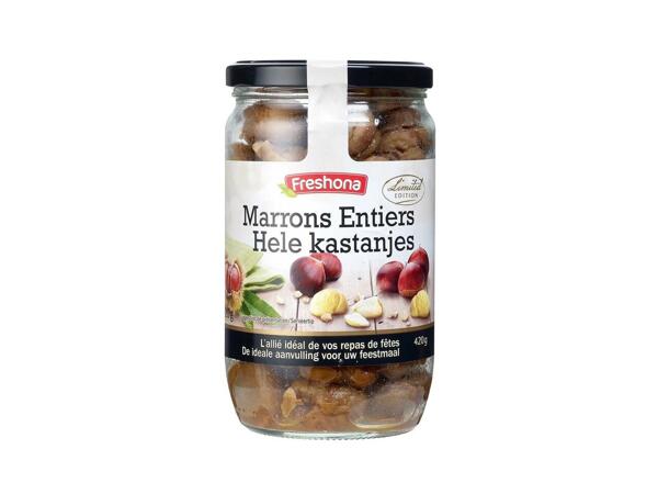 Marrons entiers en bocal