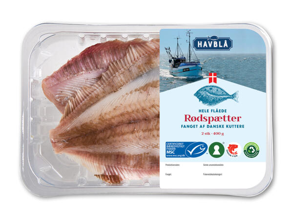 Danske flåede rødspætter