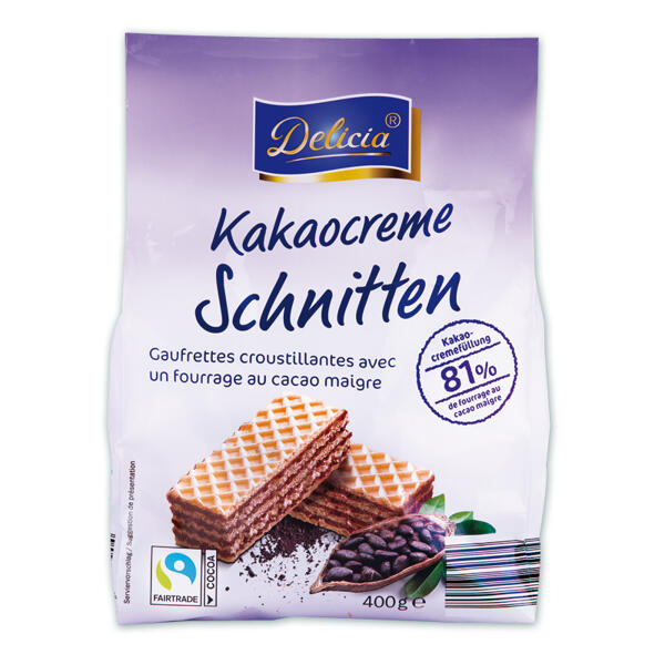 Mignon-/ Kakaocreme Schnitten