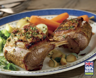 Specially Selected British Lamb Rack with a Garlic and Herb Crust