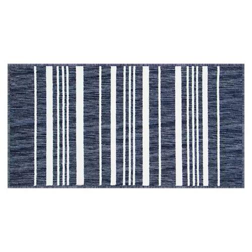 20" x 38" Rectangle Shaped Kitchen Rug - Blue Stripe