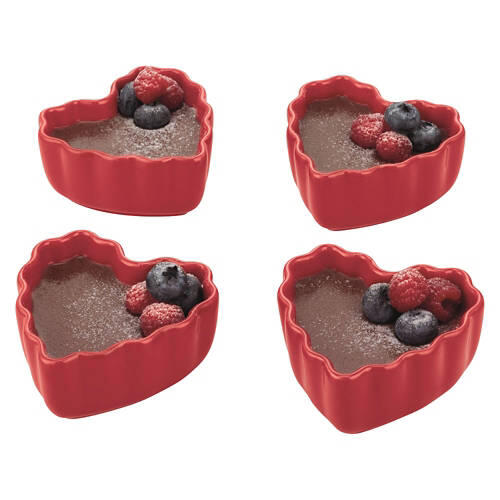 Valentine's Day Scalloped Ceramic Bakeware - Ramekin, Red