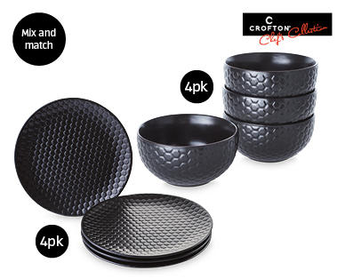 Honeycomb Monochrome Dinnerware 4 Pack