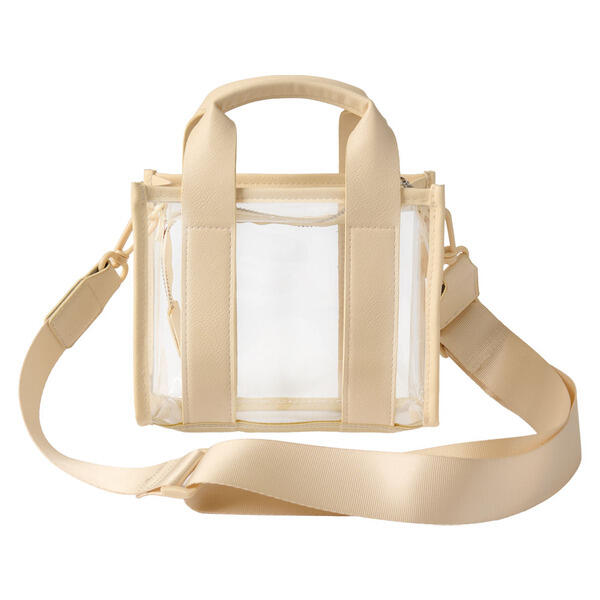 LIVE IN STYLE White Clear Mini Tote Crossbody