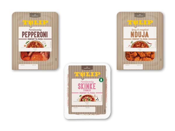Pepperoni, skinkestrimler eller nduja