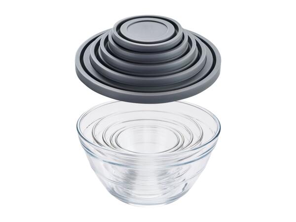 Livarno Home Grey Glass Bowl Set - 5 Pack