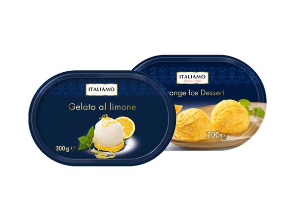 Lemon Ice Cream or Orange Ice Dessert