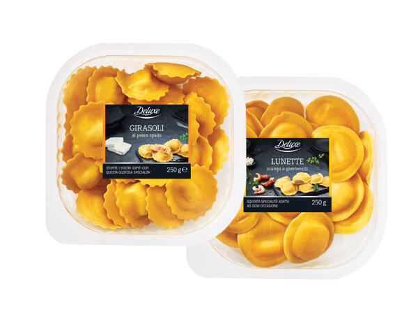 "Lunette" with Scampi and Shrimp or "Girasoli" with Swordfish