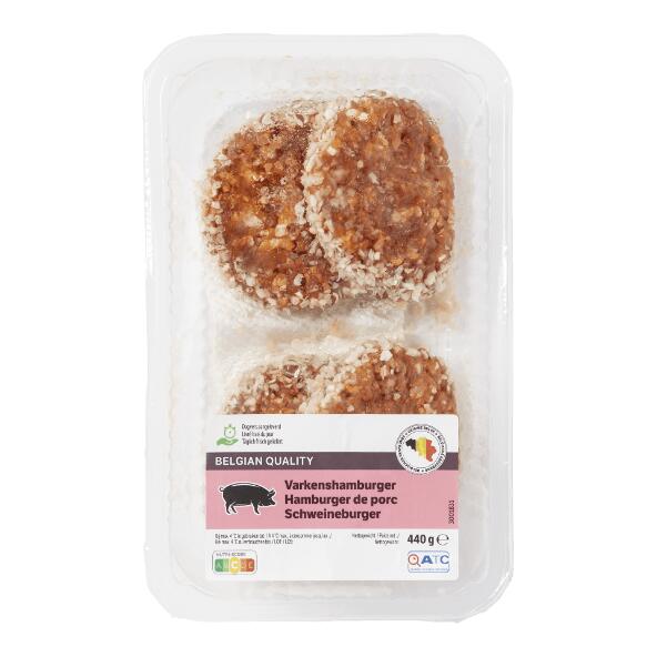 Varkenshamburger, 4 st.