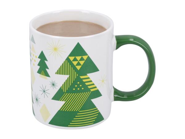 Silvercrest Christmas Mug With Christmas Trees Design