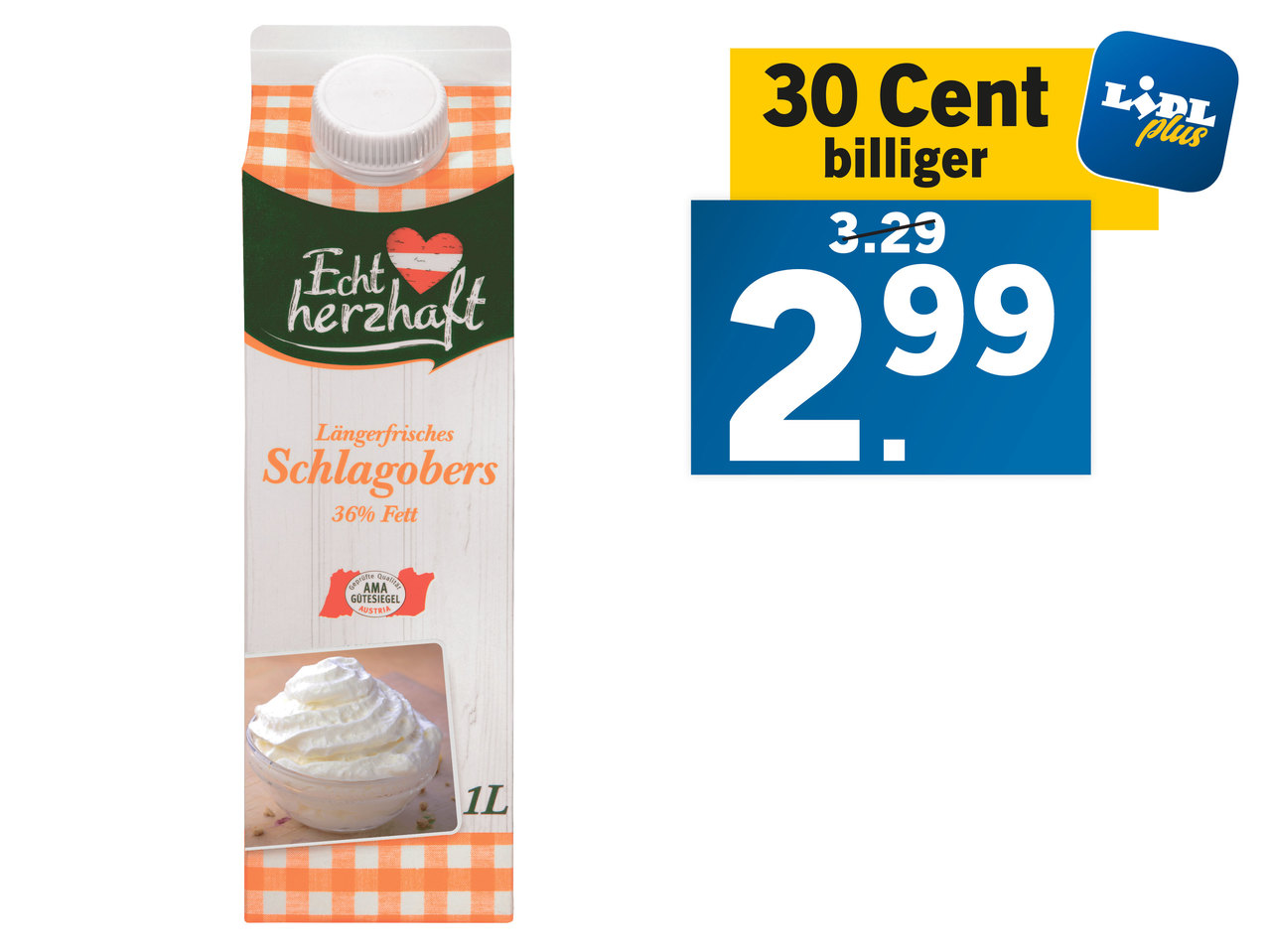ECHT HERZHAFT Längerfrisches Schlagobers
