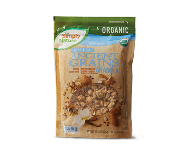 SimplyNature Organic Vanilla Ancient Grain or Almond Flax Granola